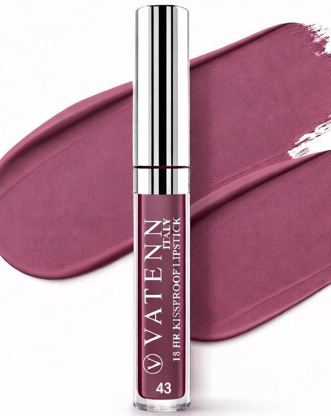 VATENN ITALY 18 Hr Kissproof Lipstick 43 Matte liquid lipstick, Lead-Free ,No Dry Feel, Weightless Feel, Vinyl Ink Kissproof /Lip Lingerie Transfer-Proof, All Day Wear. - Image 1